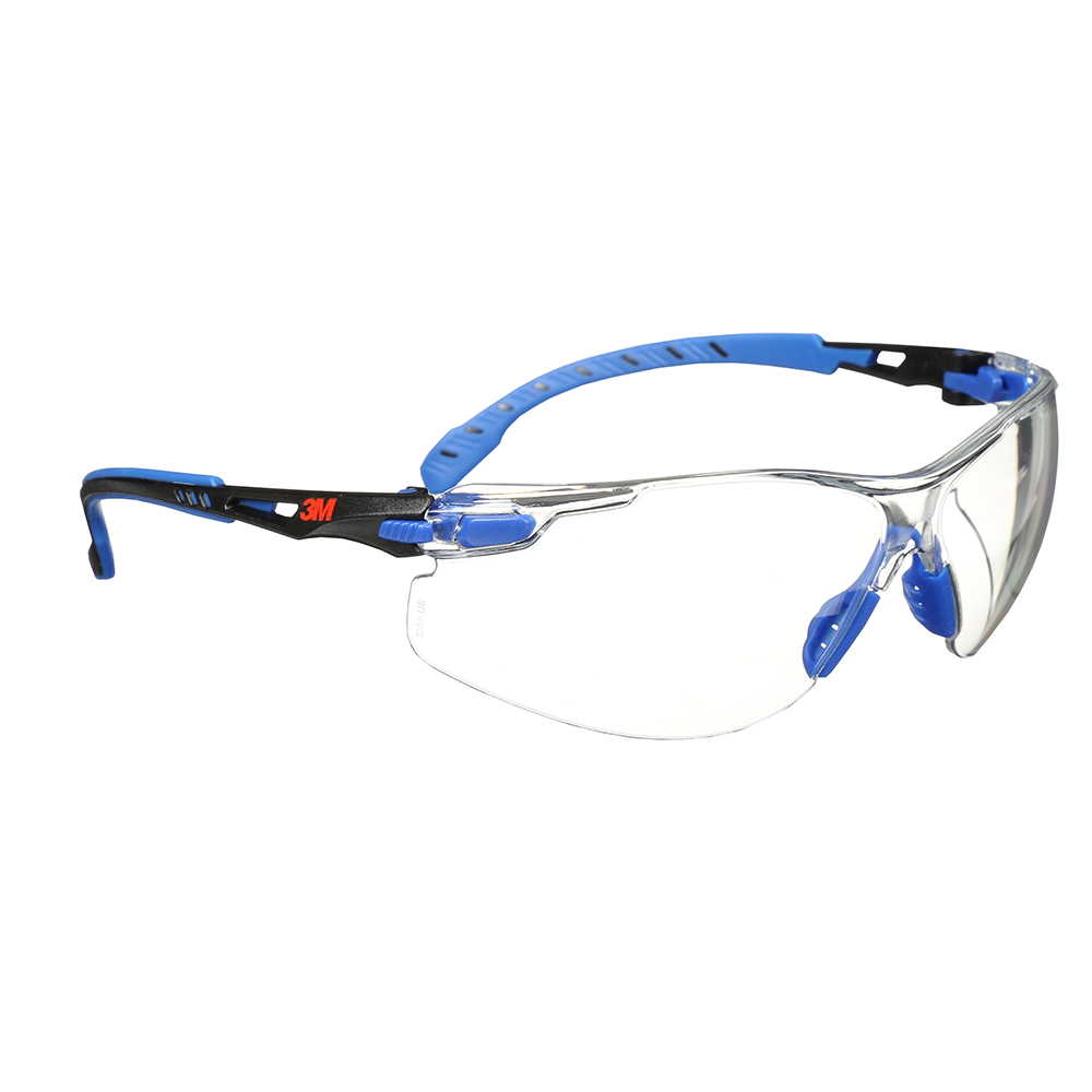 3M Solus 1000-Series S1101SGAF Blue/Black Clear Anti-Fog and Anti-Scratch Scotchgard Protector Safety Glasses from Columbia Safety